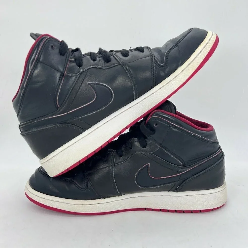 Nike Air Jordan 1 Retro Lance Mountain Bred Black Red Youth Shoes 554725-028 7Y